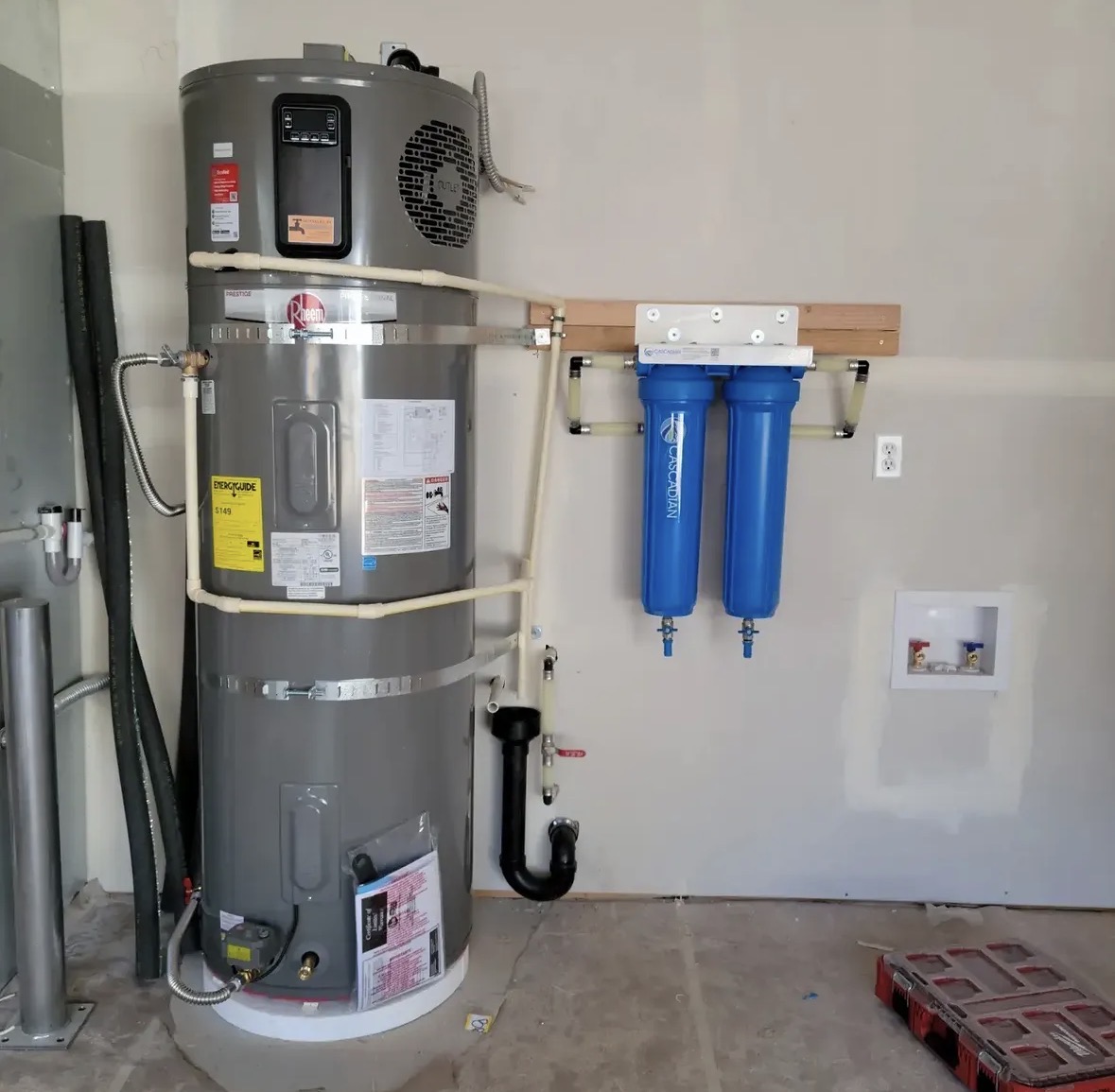 Rheem heat pump water heater + filtration